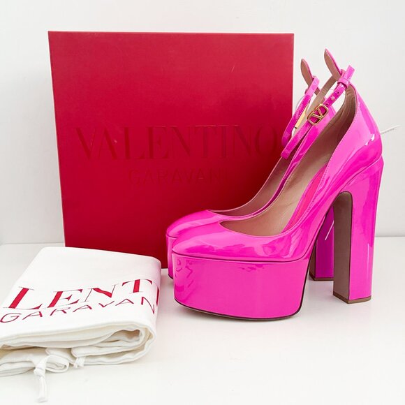 Valentino Garavani Tan-Go Platform Pumps In Patent Leather 155 MM - Picture 12 of 12